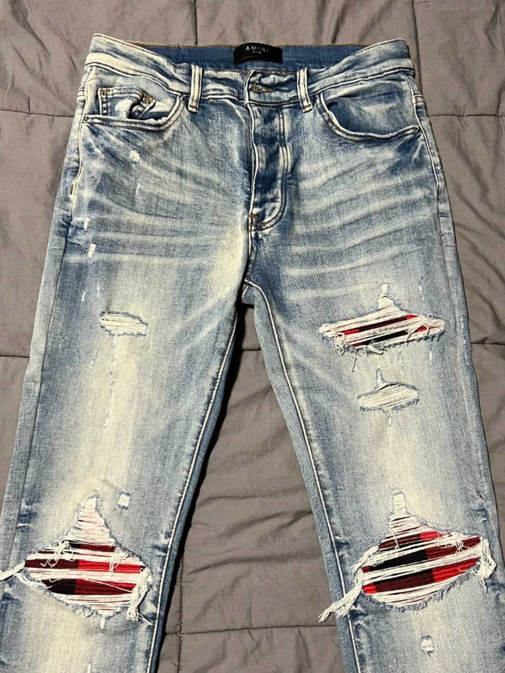 AMIRI Plaid Skinny Jeans Size 32